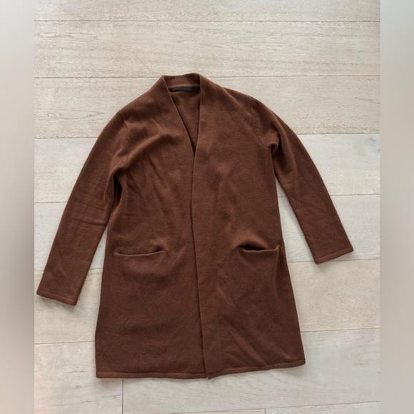 Jenni Kayne 100% CASHMERE Sweater Coat Cardigan cinnamon Open Front XS  $495 - Picture 7 of 9